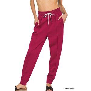 Zenana Drawstring Scuba Sweatpants with Pockets